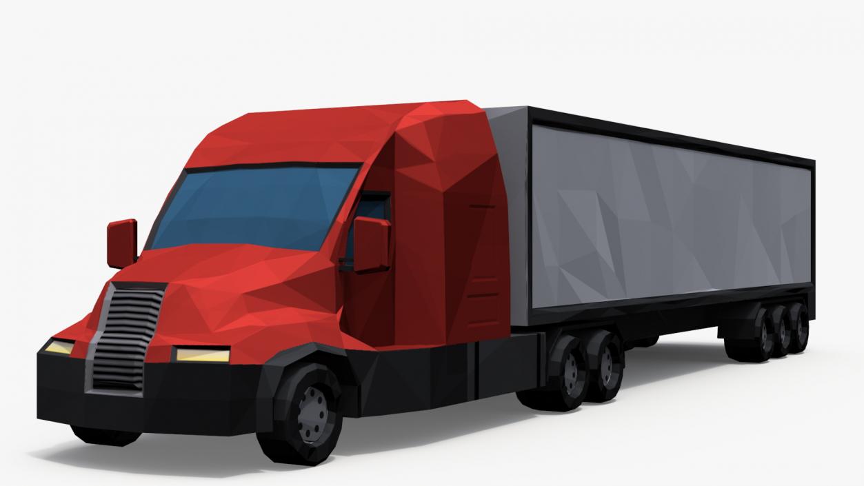 Low Poly Stylized Model Truck 3D model