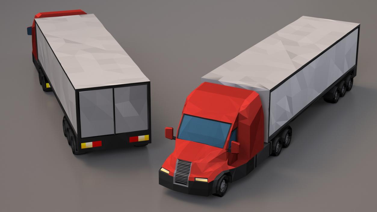 Low Poly Stylized Model Truck 3D model