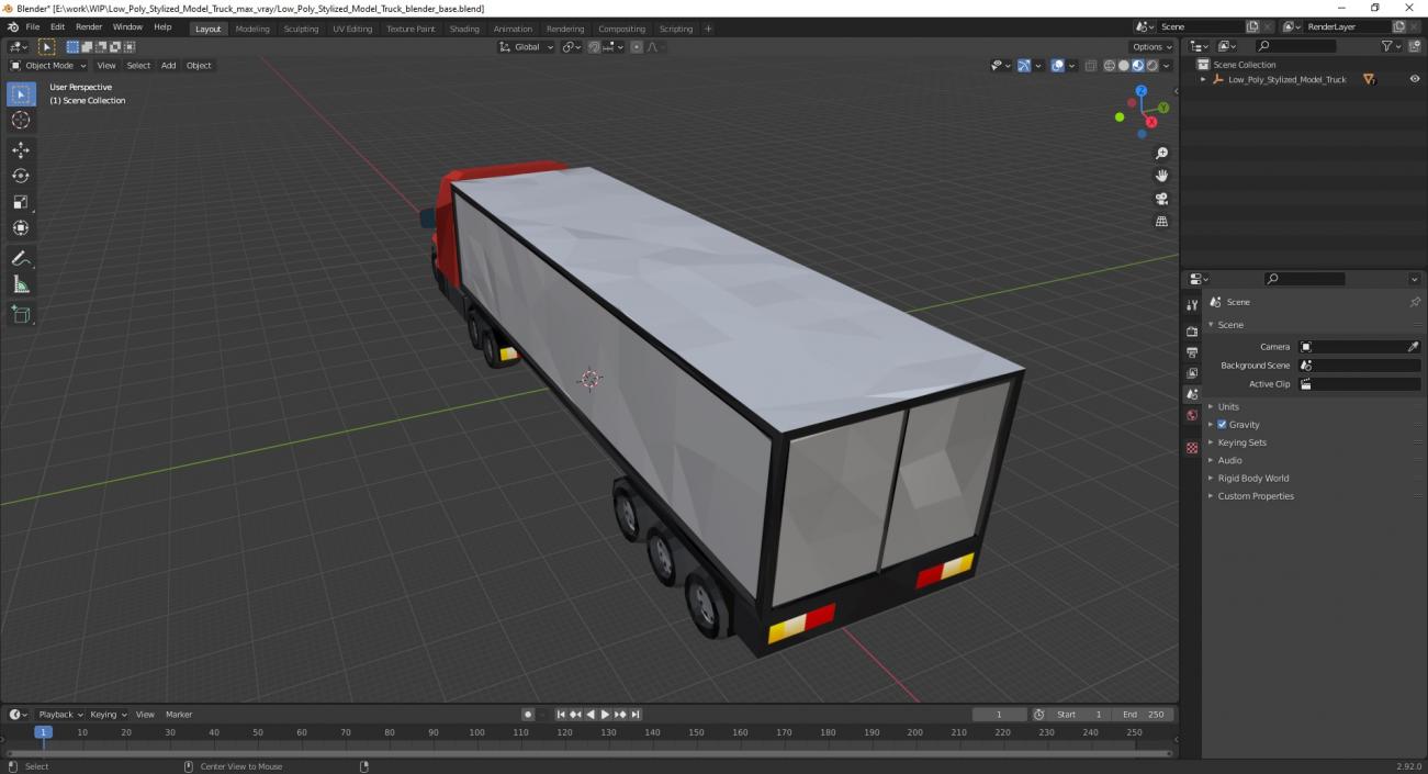 Low Poly Stylized Model Truck 3D model