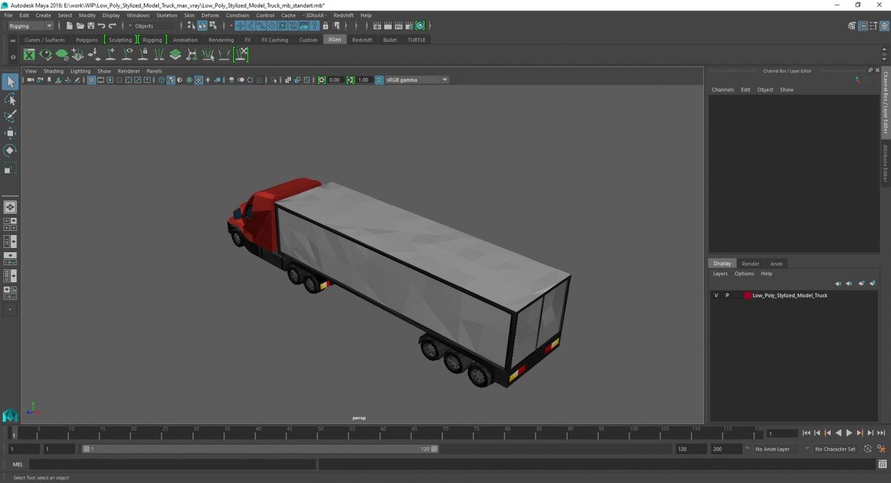 Low Poly Stylized Model Truck 3D model