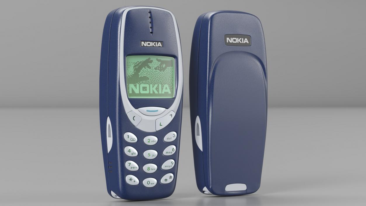 Original Nokia Phone 3310 Switched On 3D