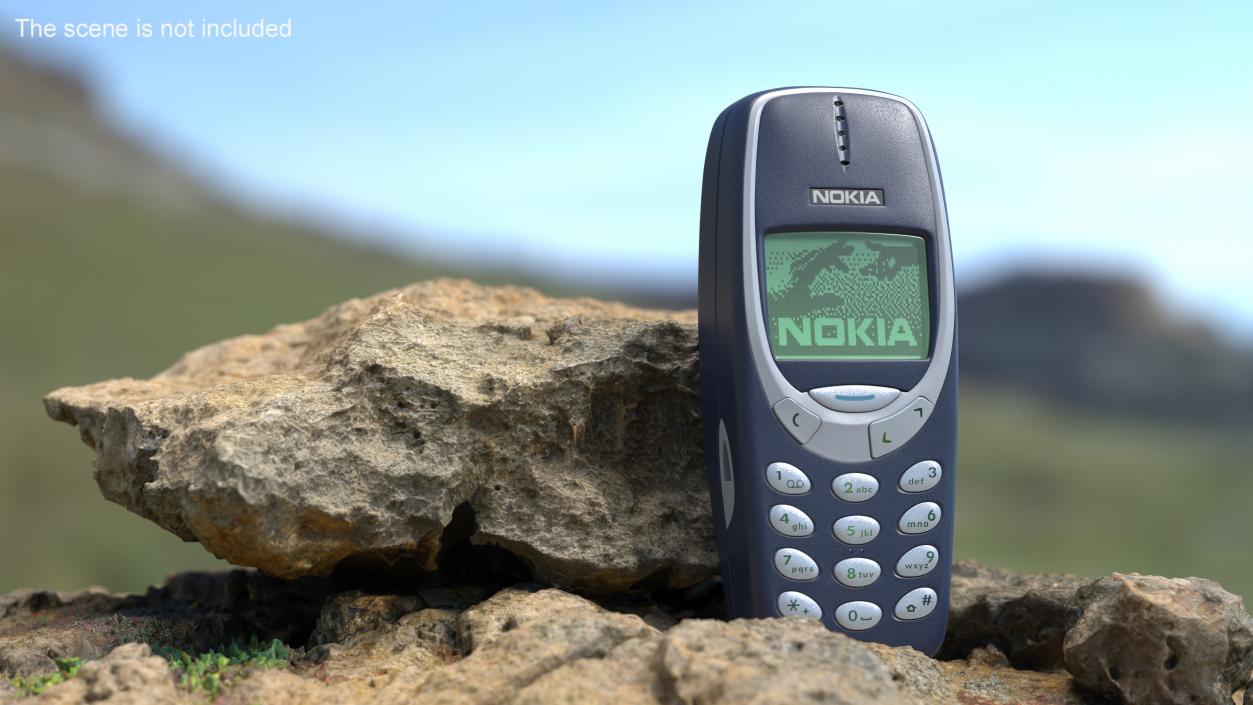 Original Nokia Phone 3310 Switched On 3D