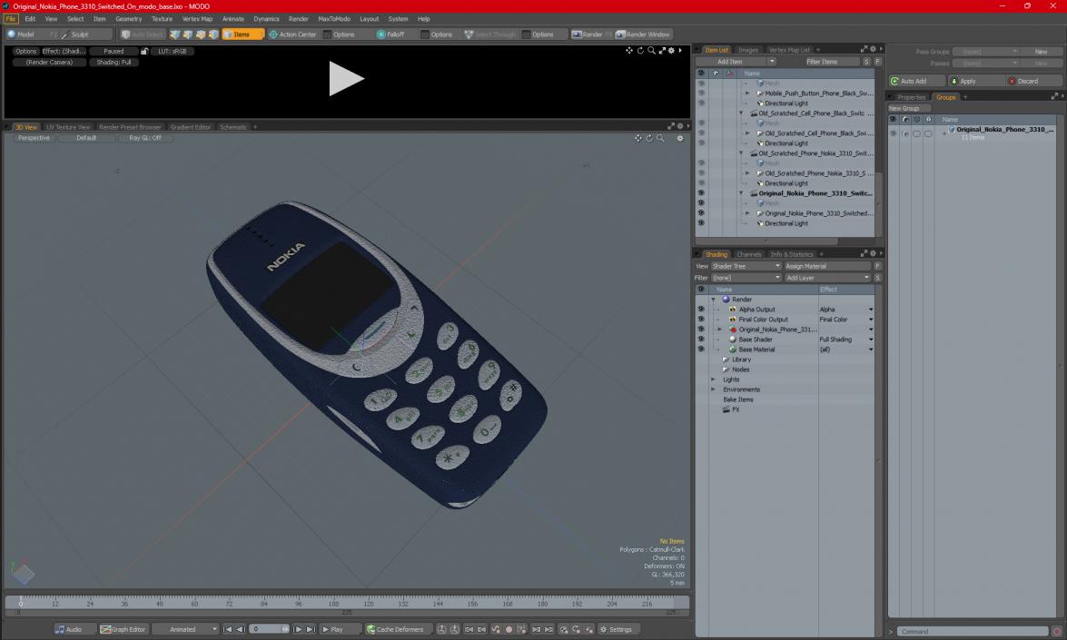 Original Nokia Phone 3310 Switched On 3D