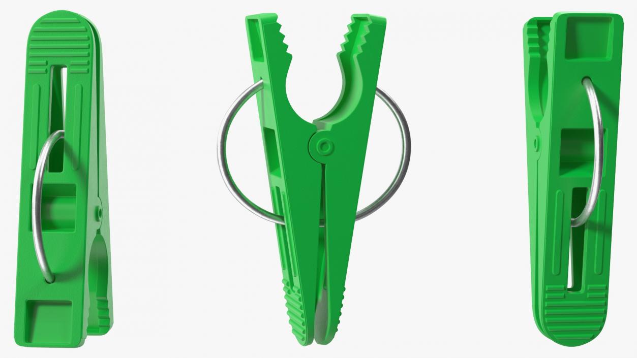 Plastic Clothespin Green Pressed 2 3D model