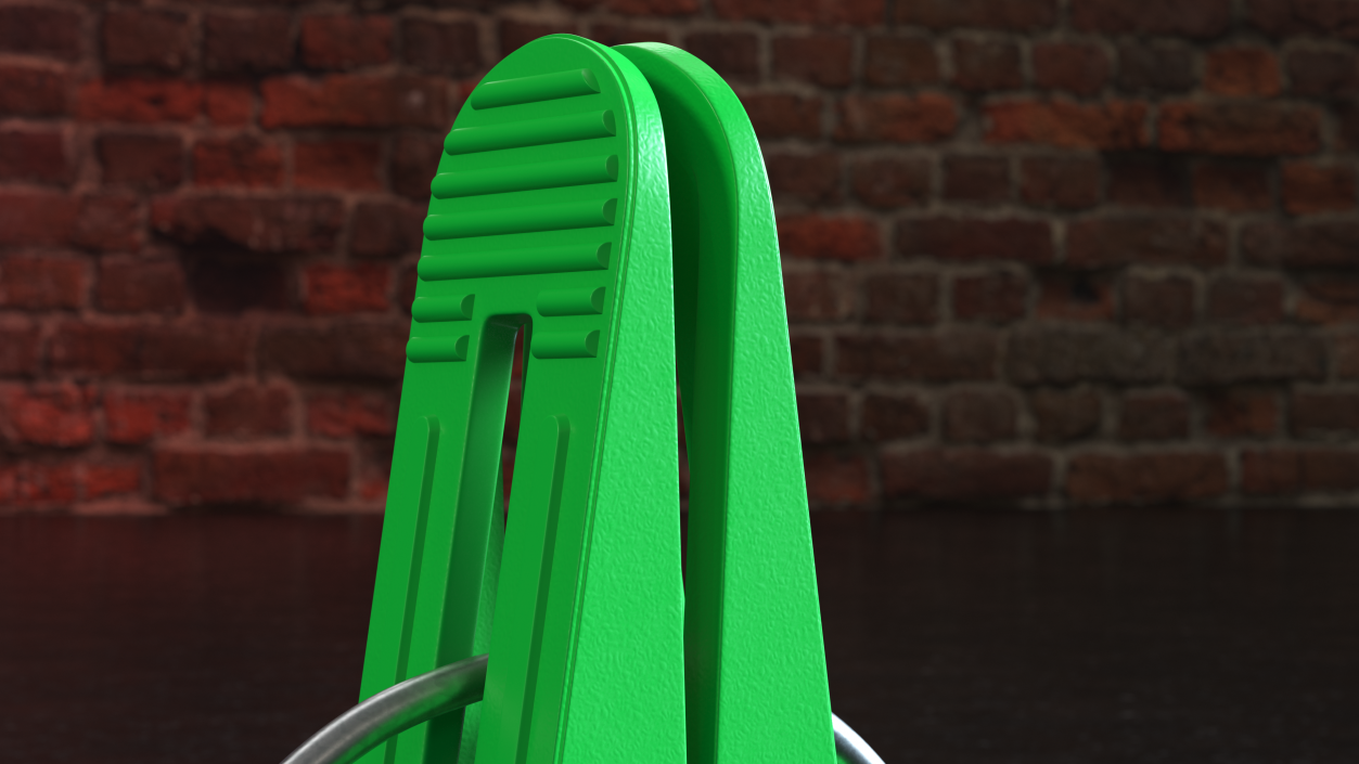 Plastic Clothespin Green Pressed 2 3D model