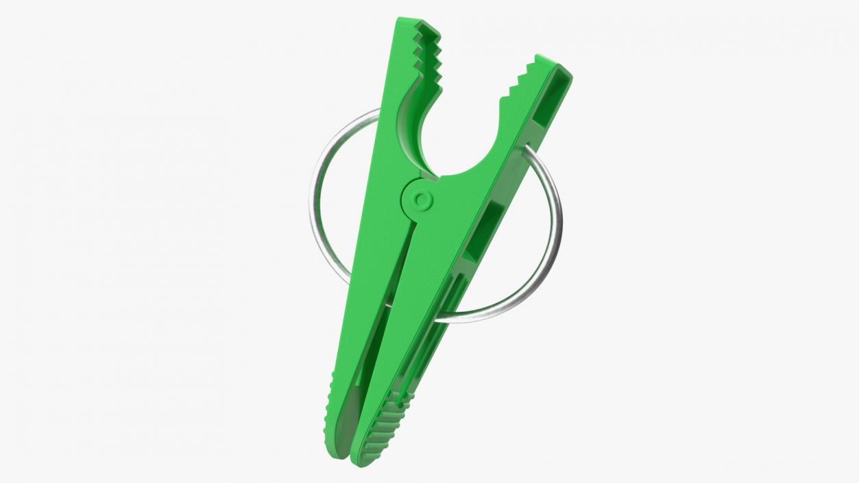 Plastic Clothespin Green Pressed 2 3D model