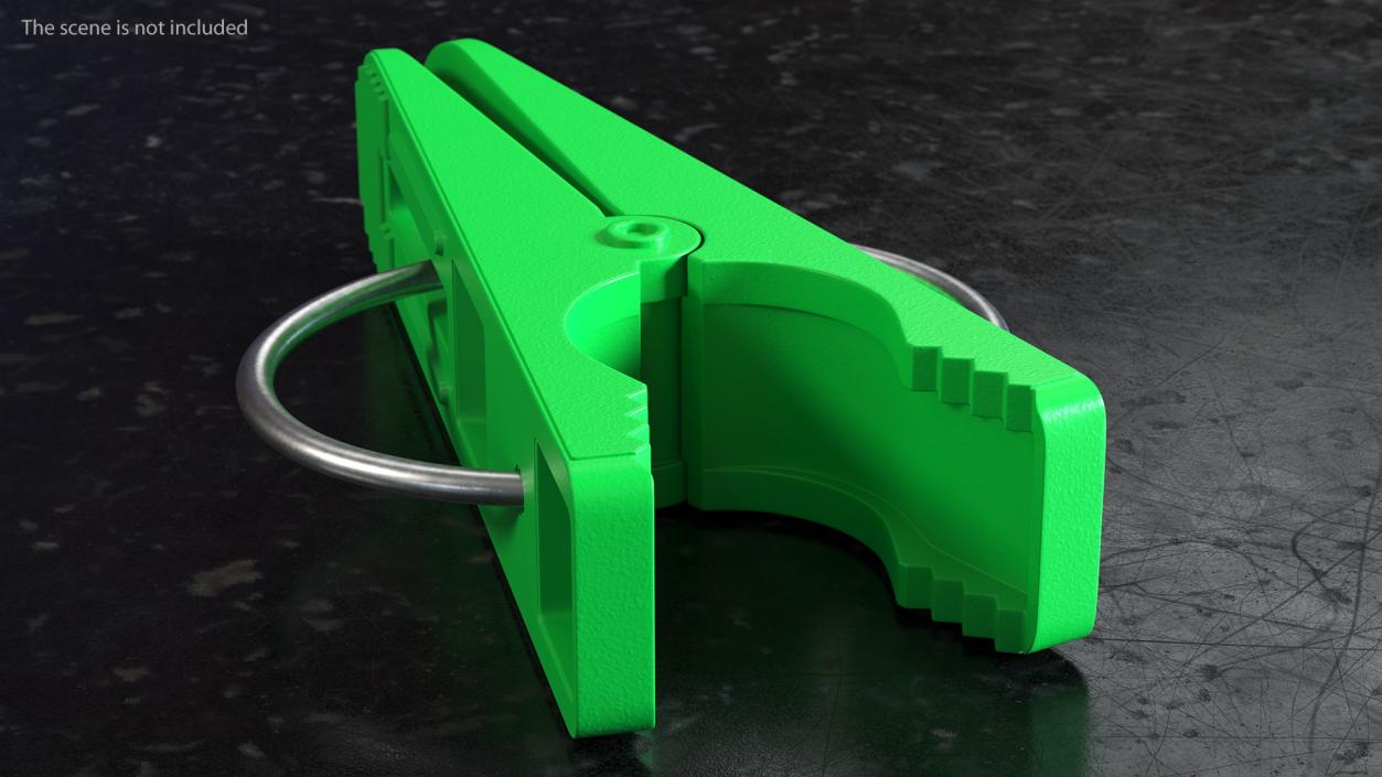 Plastic Clothespin Green Pressed 2 3D model