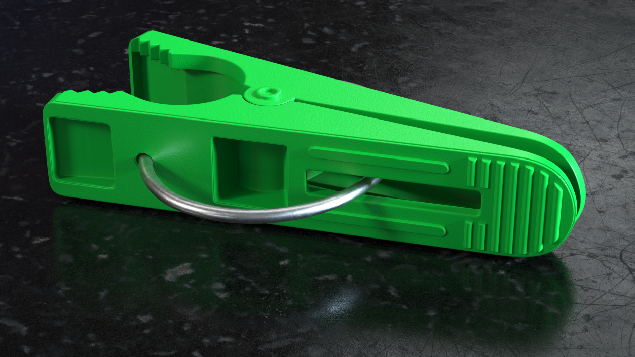 Plastic Clothespin Green Pressed 2 3D model