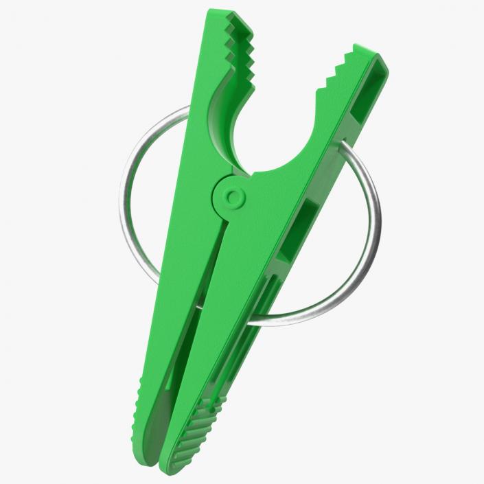 Plastic Clothespin Green Pressed 2 3D model