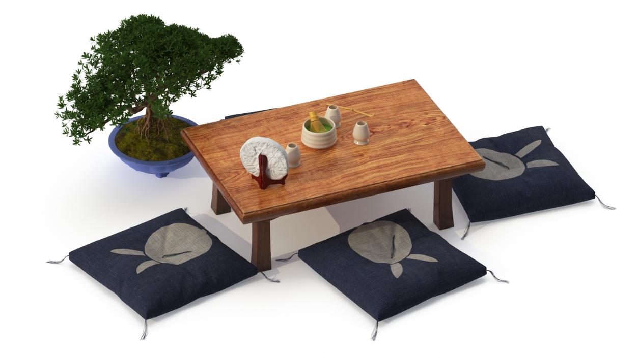 Asian Tea Table Set 3D model