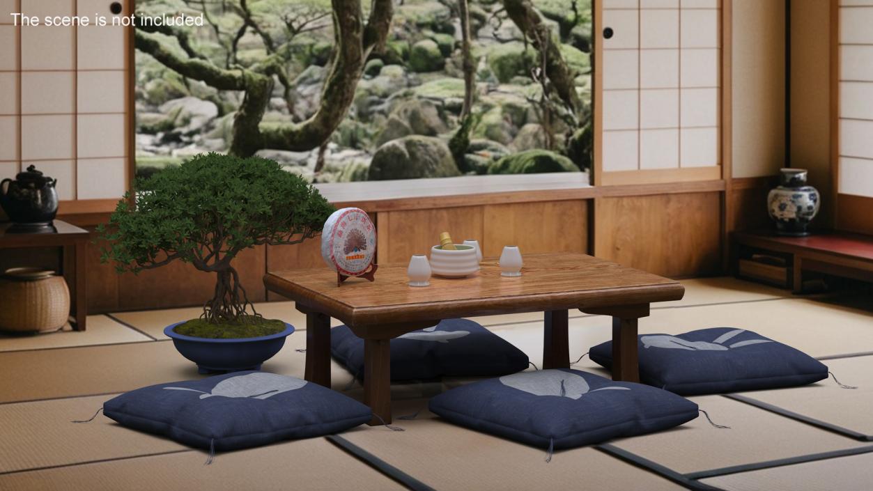 Asian Tea Table Set 3D model