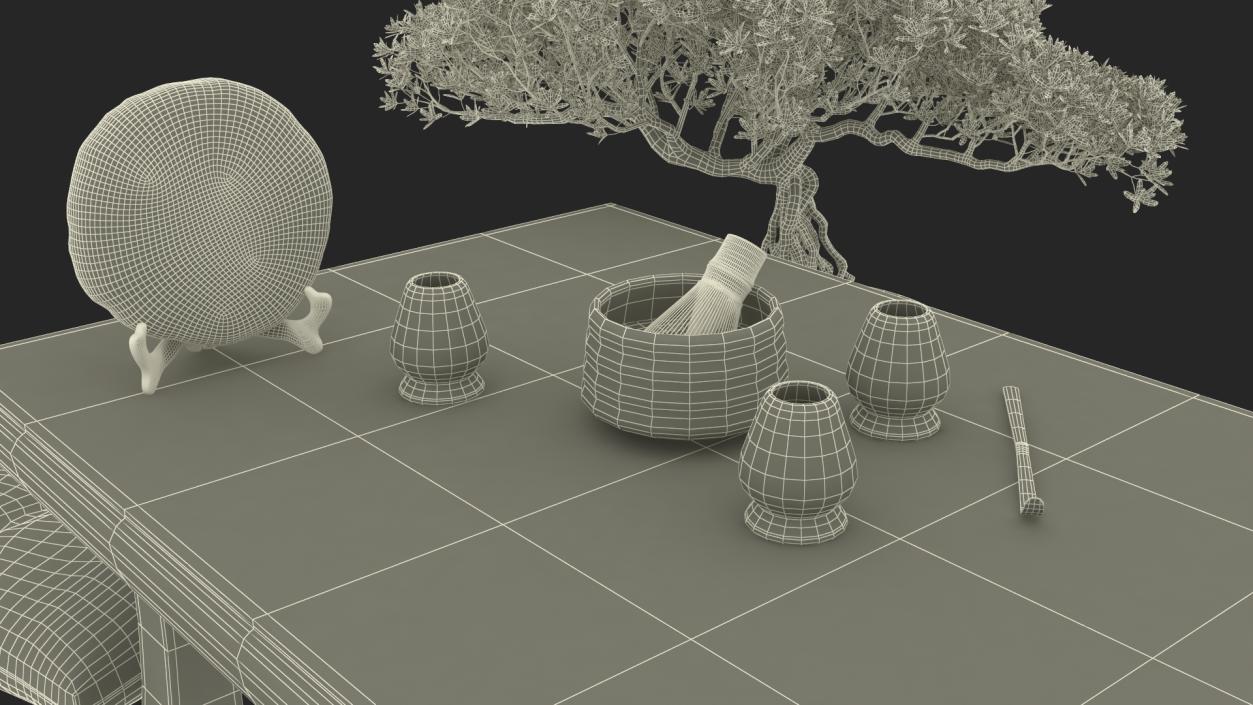 Asian Tea Table Set 3D model