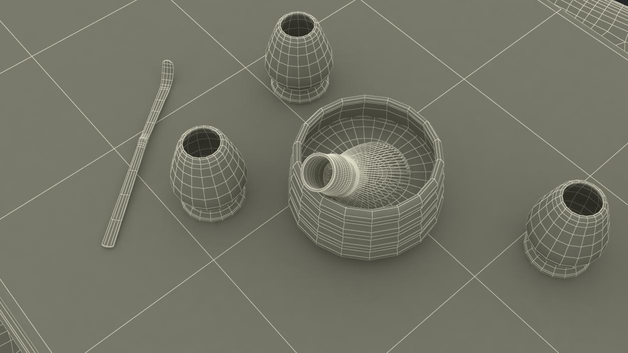 Asian Tea Table Set 3D model