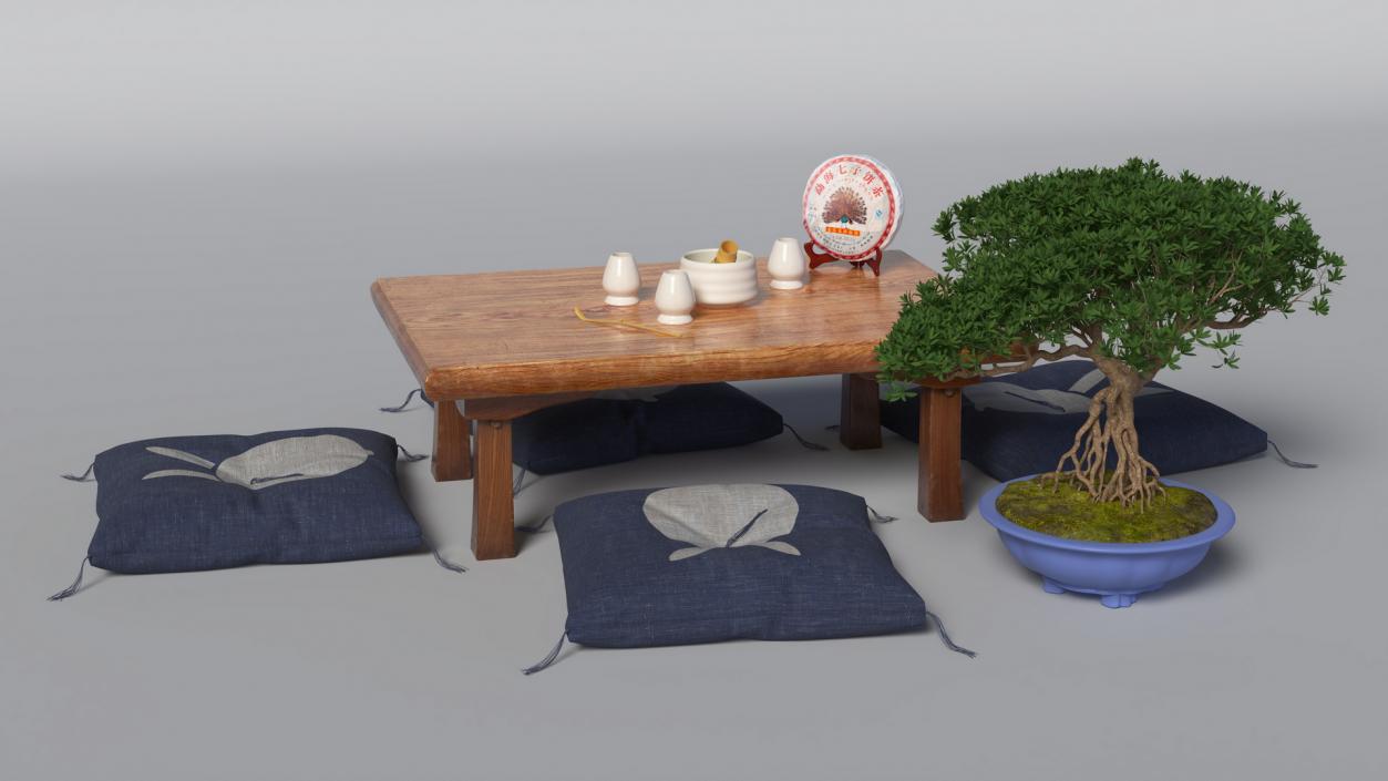 Asian Tea Table Set 3D model