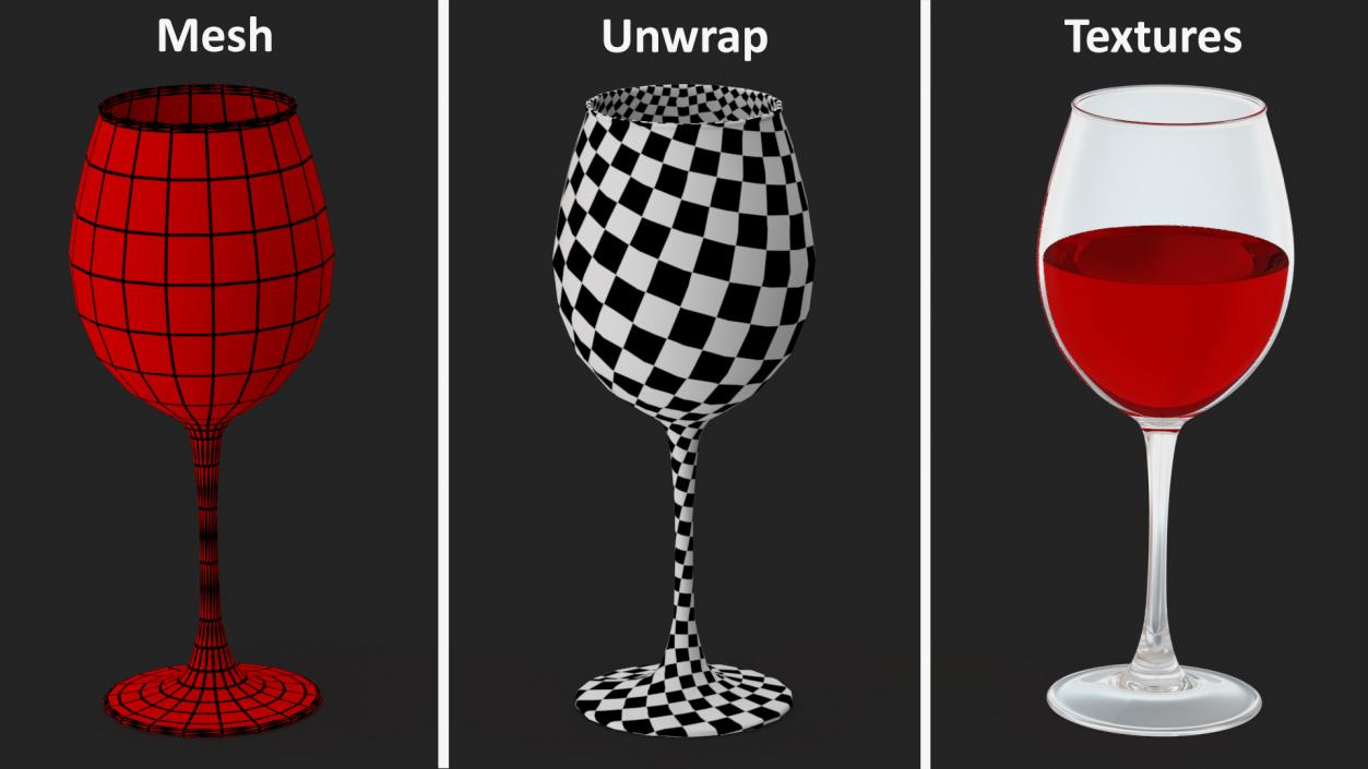 3D Full Filled Red Wine Glass