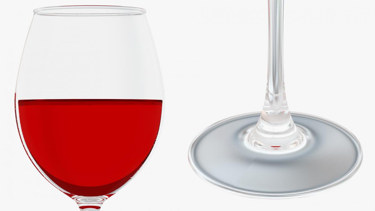 3D Full Filled Red Wine Glass