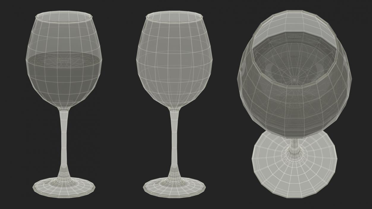 3D Full Filled Red Wine Glass