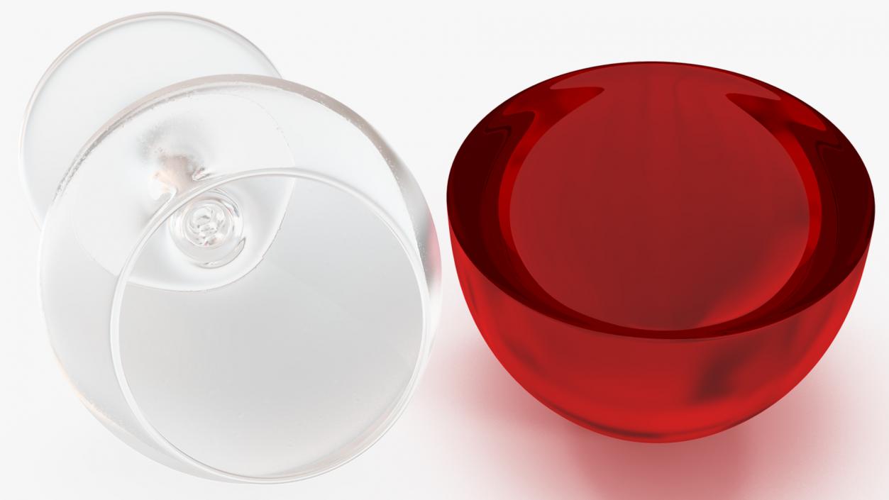 3D Full Filled Red Wine Glass