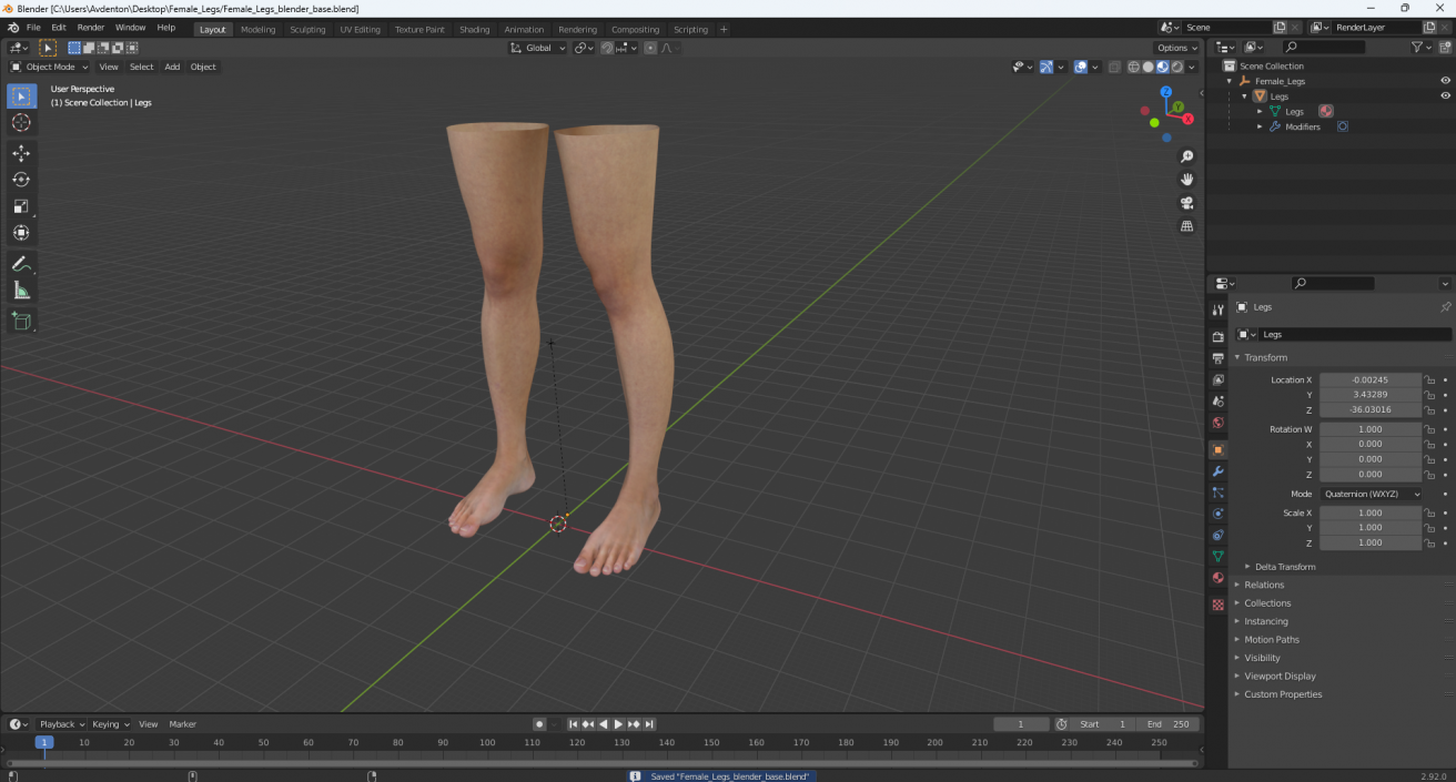 3D Female Legs 2 model