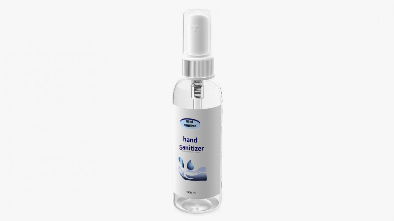 3D Hand Sanitizer Spray Bottle with Label model