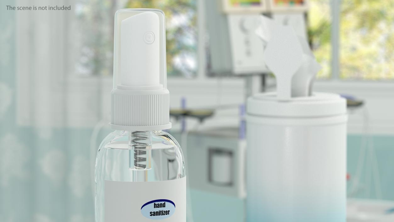 3D Hand Sanitizer Spray Bottle with Label model