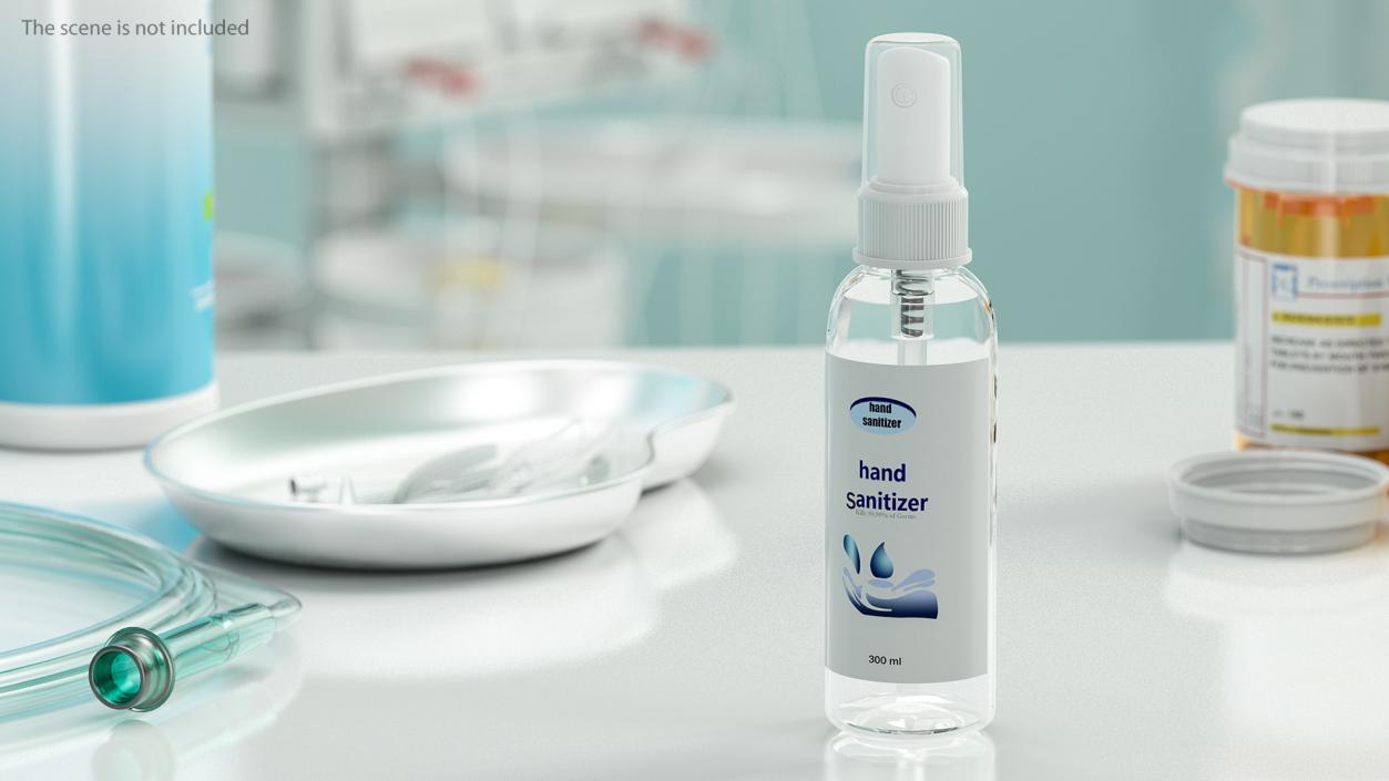 3D Hand Sanitizer Spray Bottle with Label model