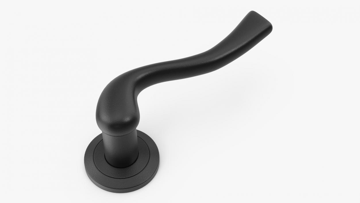 Black Classic Style Door Handles 3D