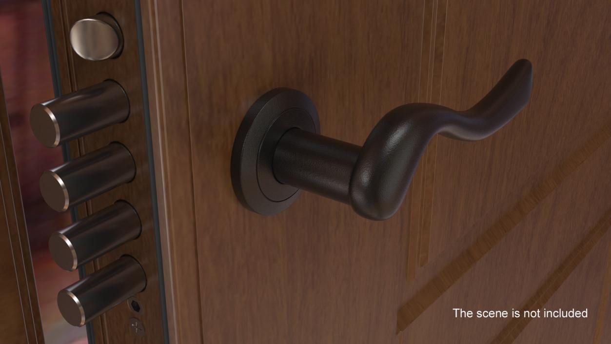 Black Classic Style Door Handles 3D