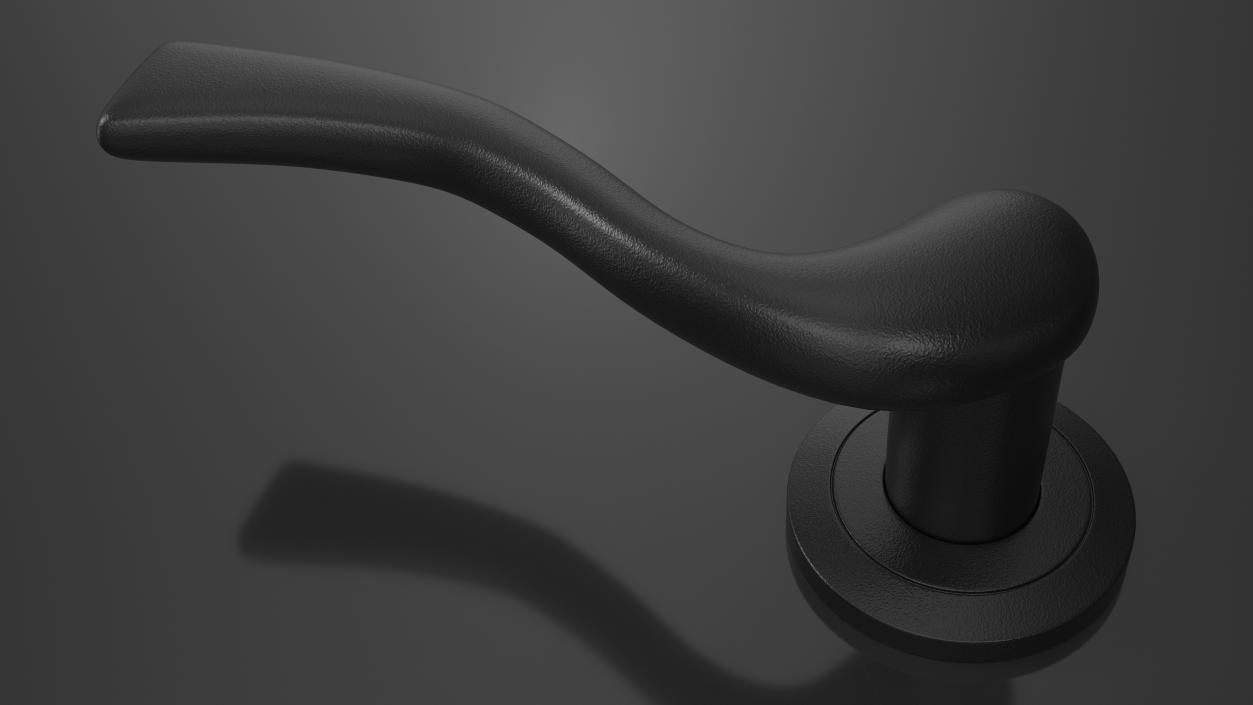 Black Classic Style Door Handles 3D