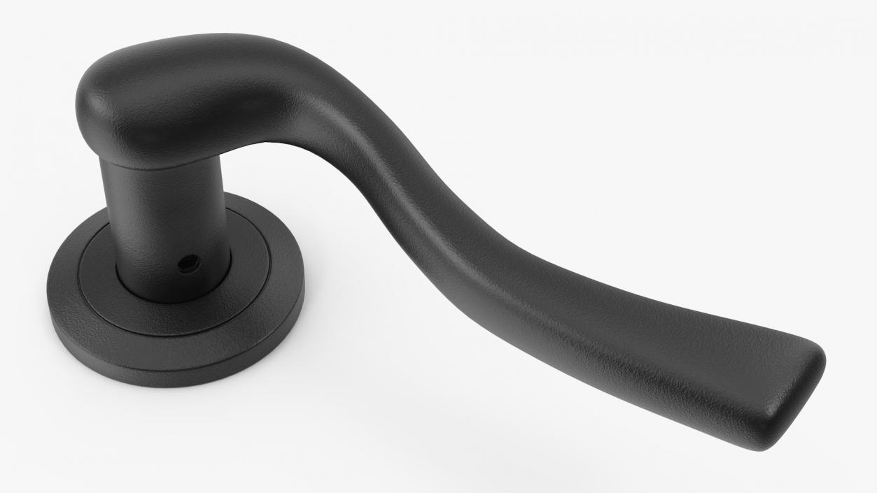 Black Classic Style Door Handles 3D