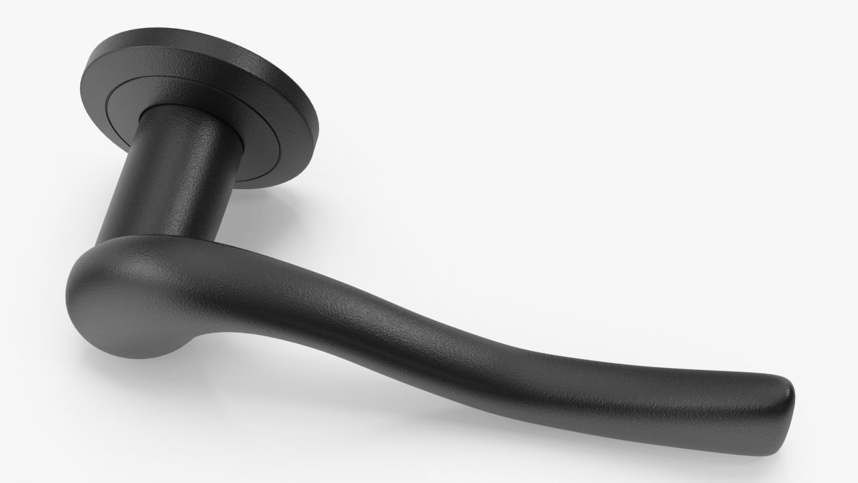 Black Classic Style Door Handles 3D