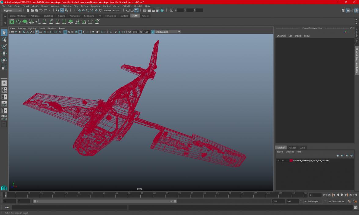 3D Airplane Wreckage from the Seabed model