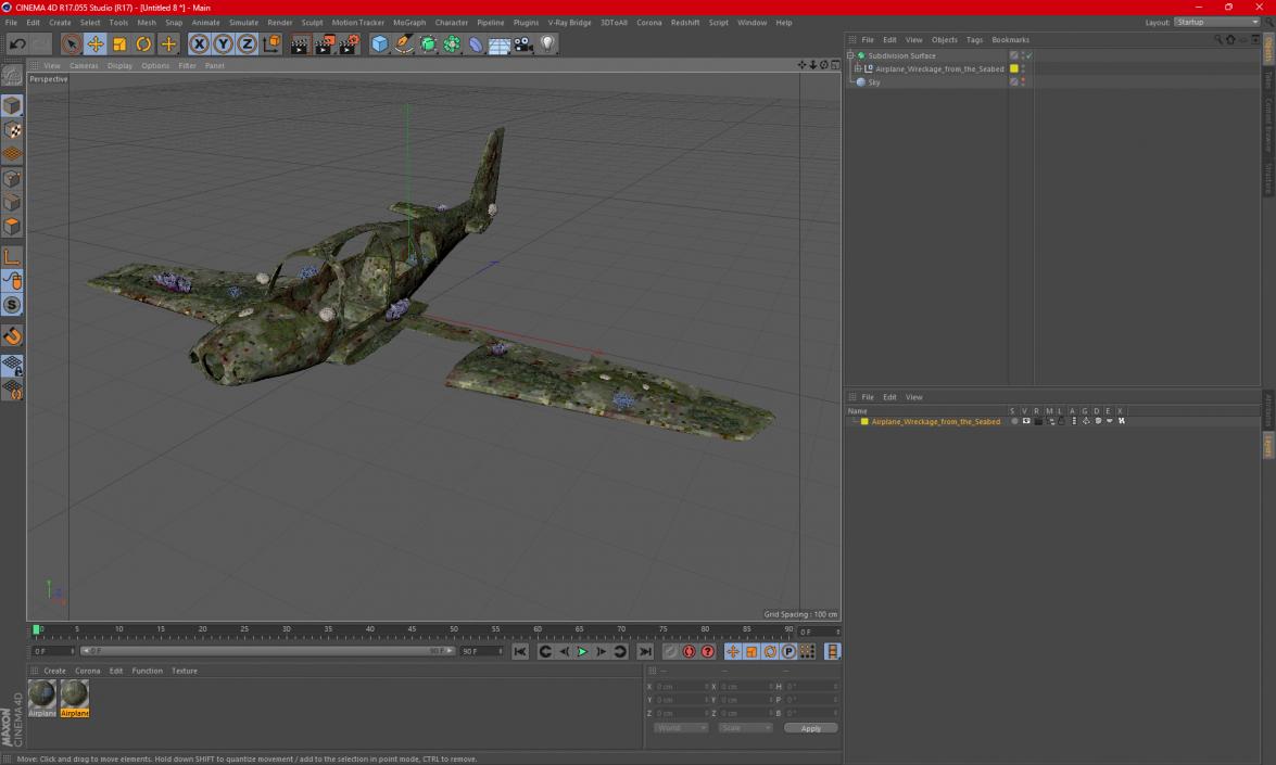 3D Airplane Wreckage from the Seabed model