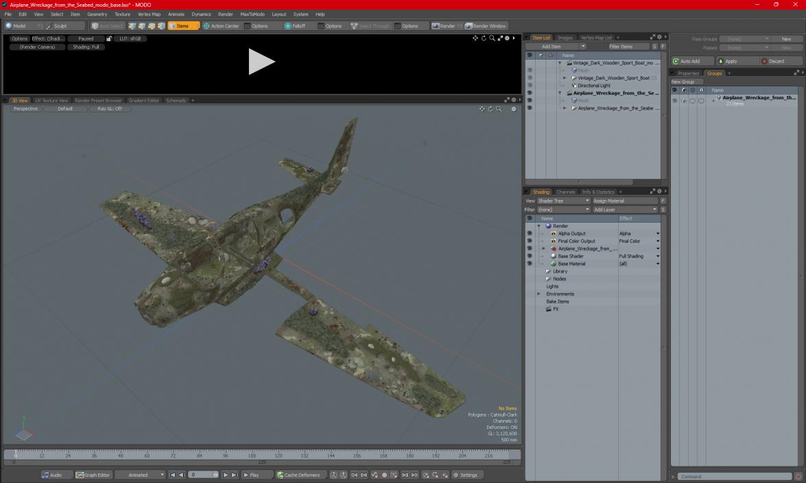 3D Airplane Wreckage from the Seabed model