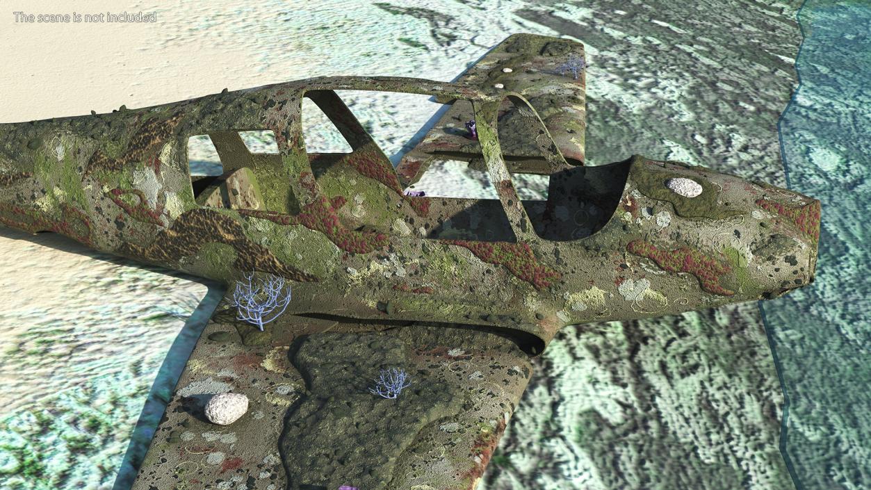 3D Airplane Wreckage from the Seabed model