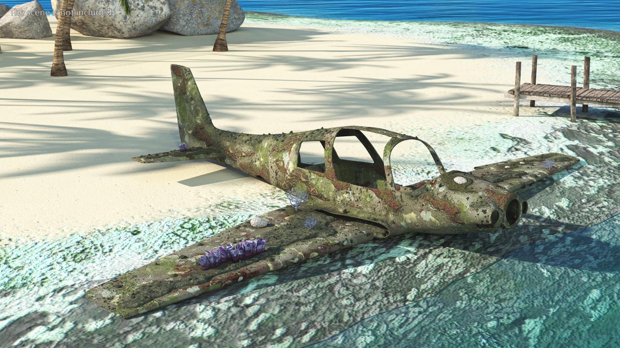 3D Airplane Wreckage from the Seabed model