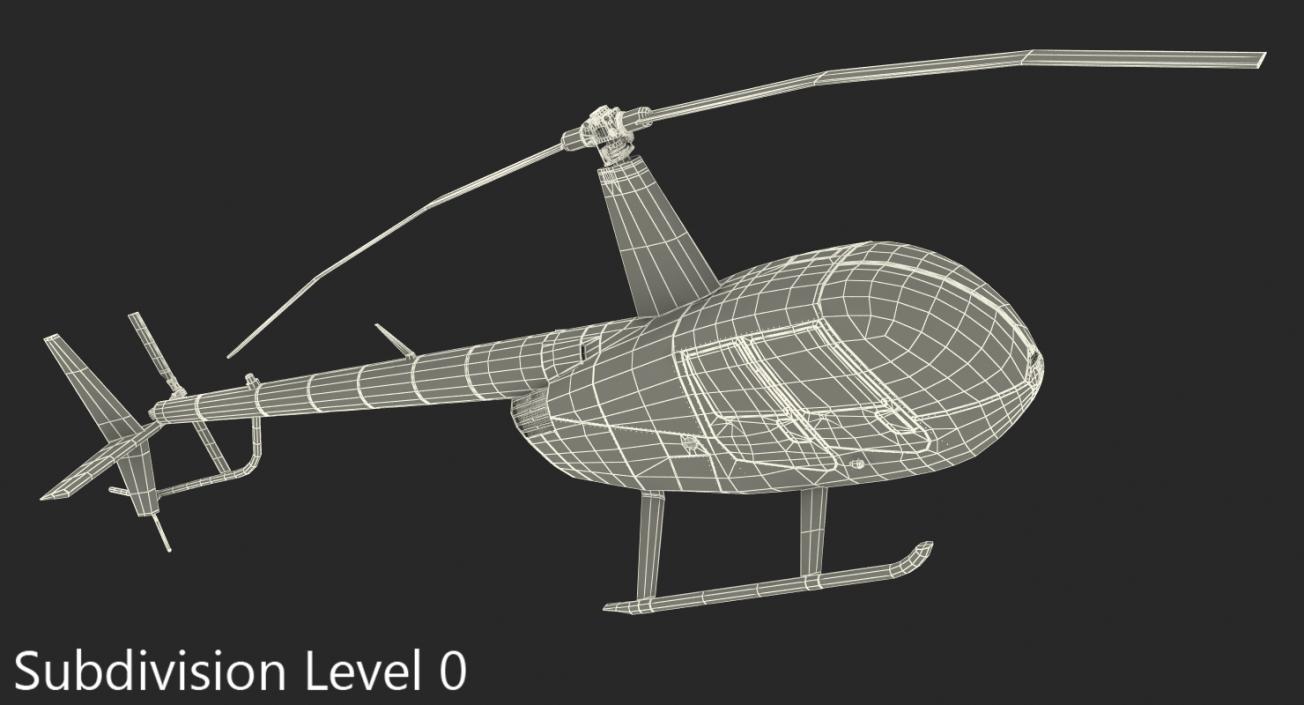 3D Light Helicopter Robinson R44 3