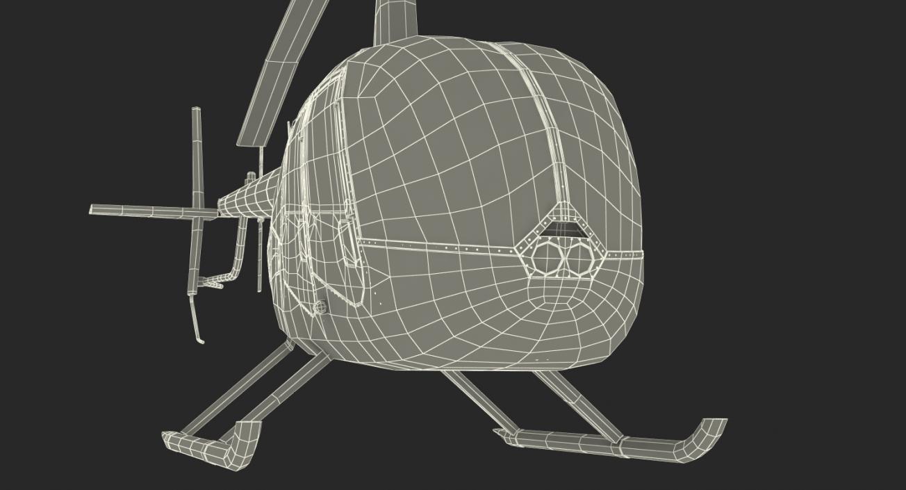 3D Light Helicopter Robinson R44 3