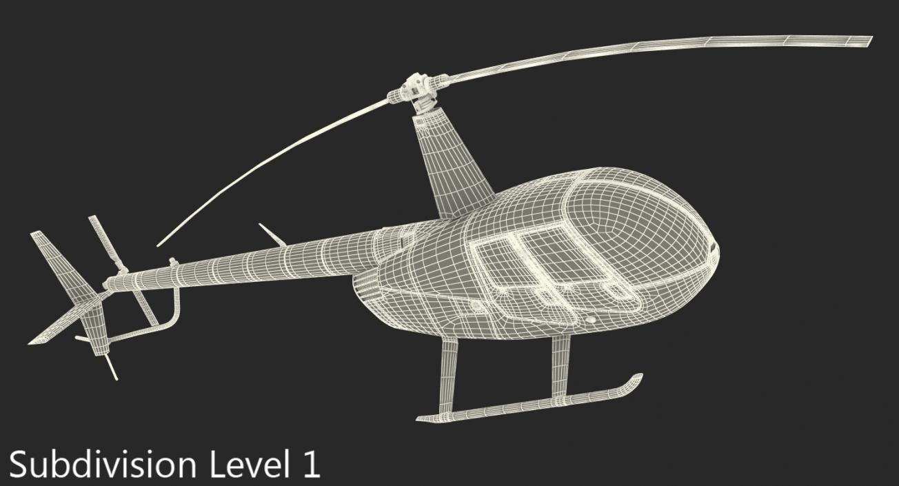 3D Light Helicopter Robinson R44 3