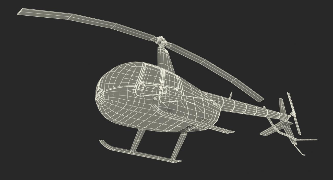 3D Light Helicopter Robinson R44 3