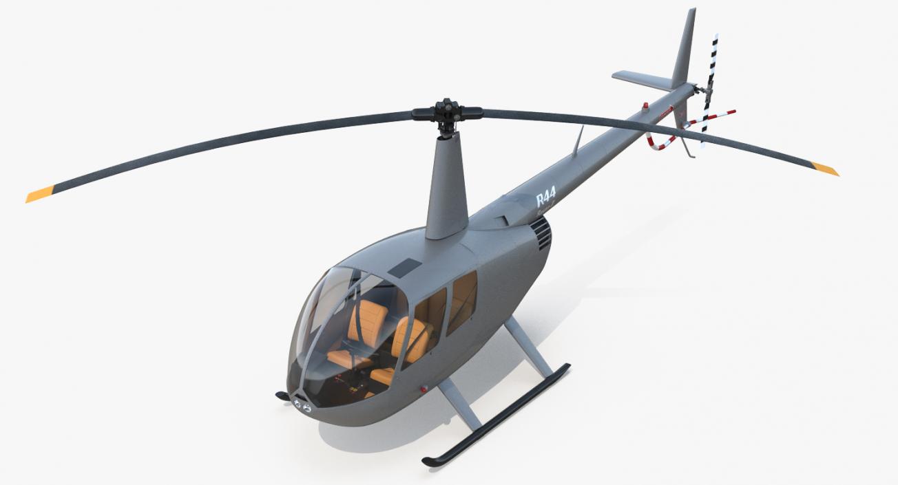 3D Light Helicopter Robinson R44 3