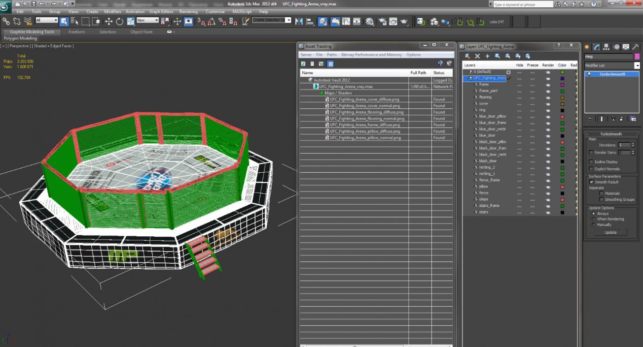 3D UFC Fighting Arena model