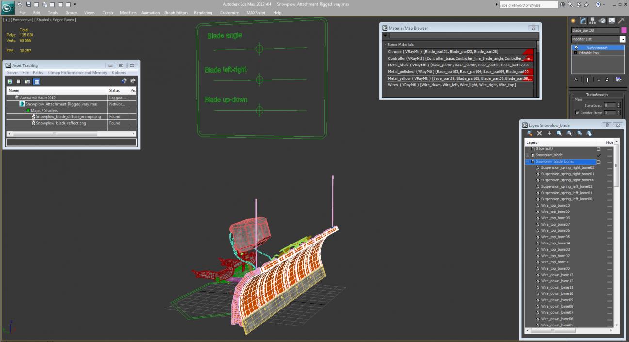 3D model Snowplow Rigged