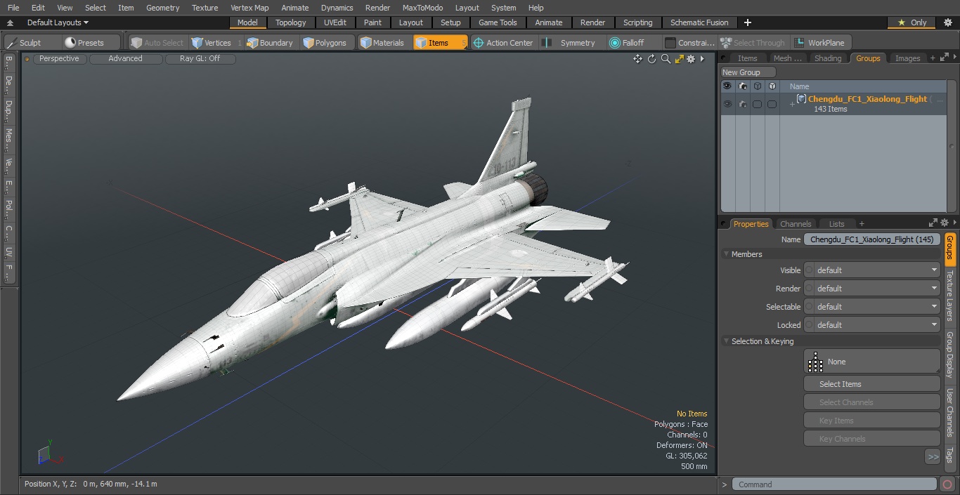 3D Chengdu FC-1 Xiaolong Flight model