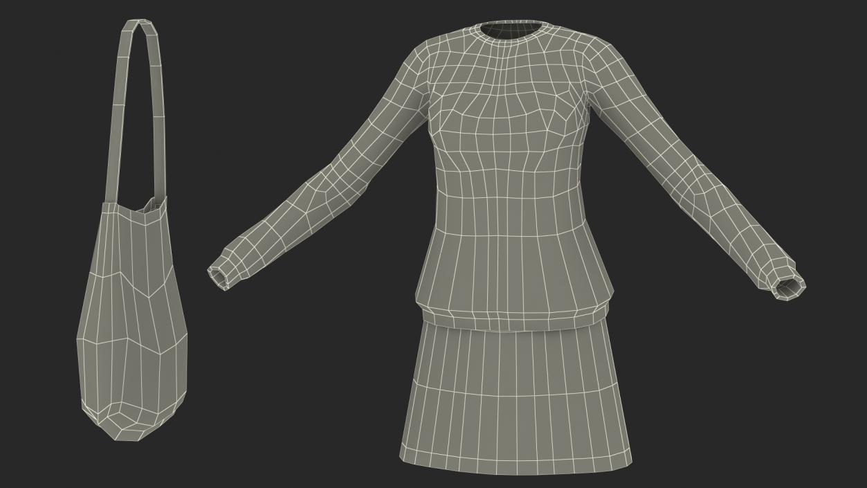 3D Urban Style Girl Clothes Set model