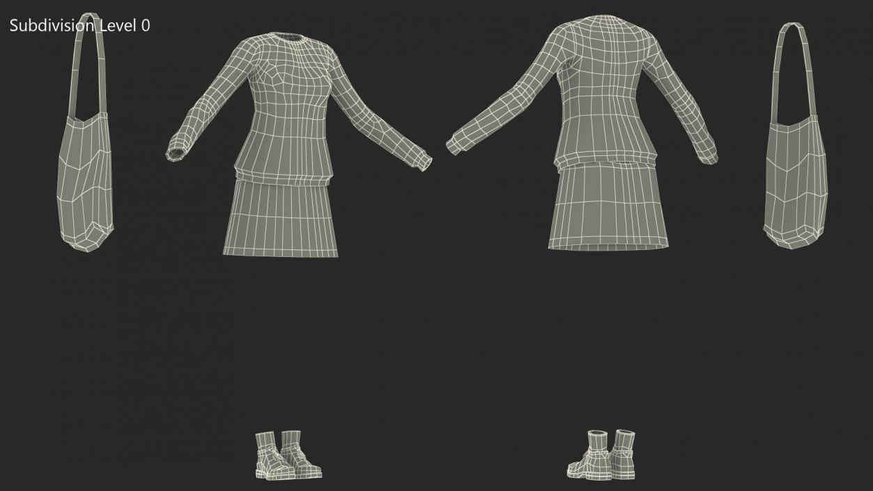 3D Urban Style Girl Clothes Set model