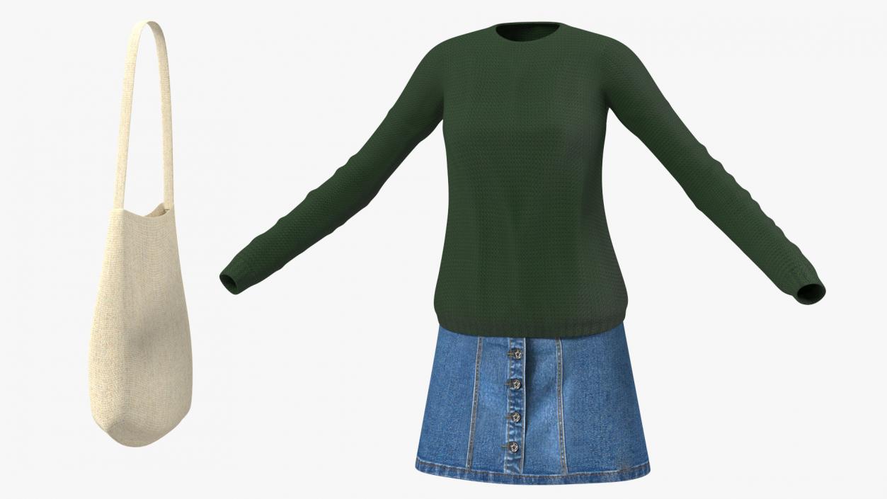 3D Urban Style Girl Clothes Set model