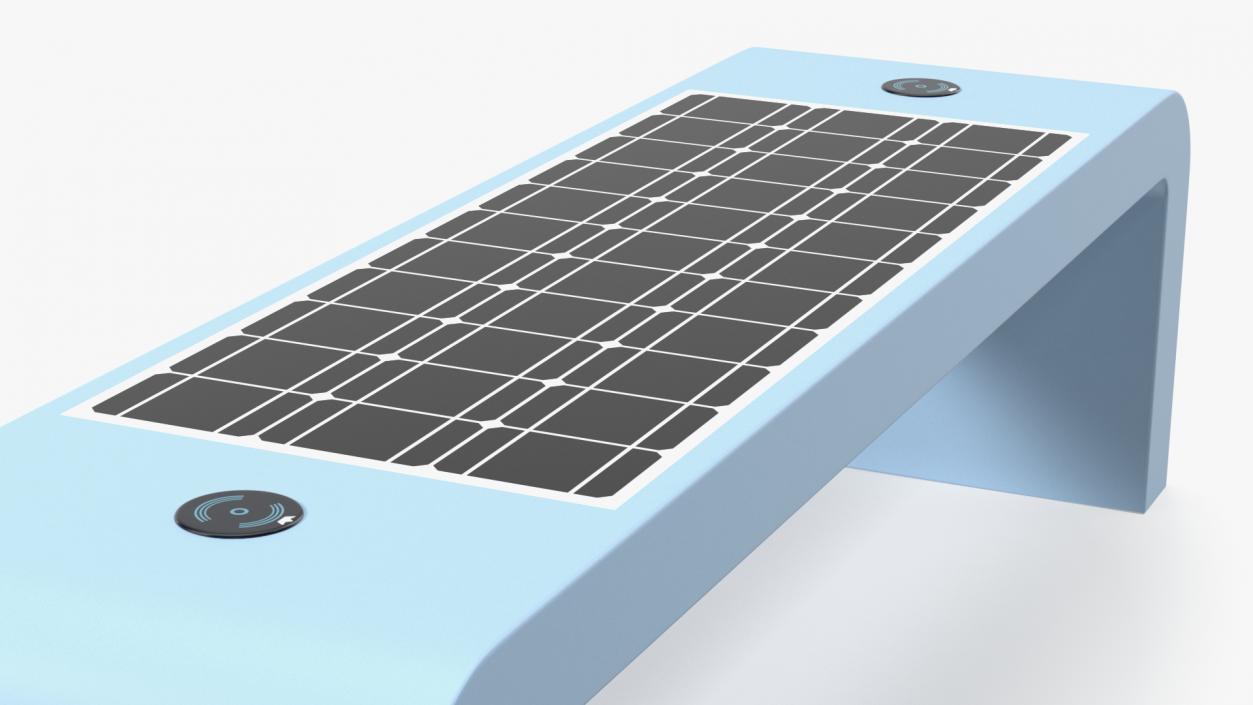 3D Street Solar Bench Blue model