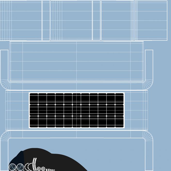 3D Street Solar Bench Blue model