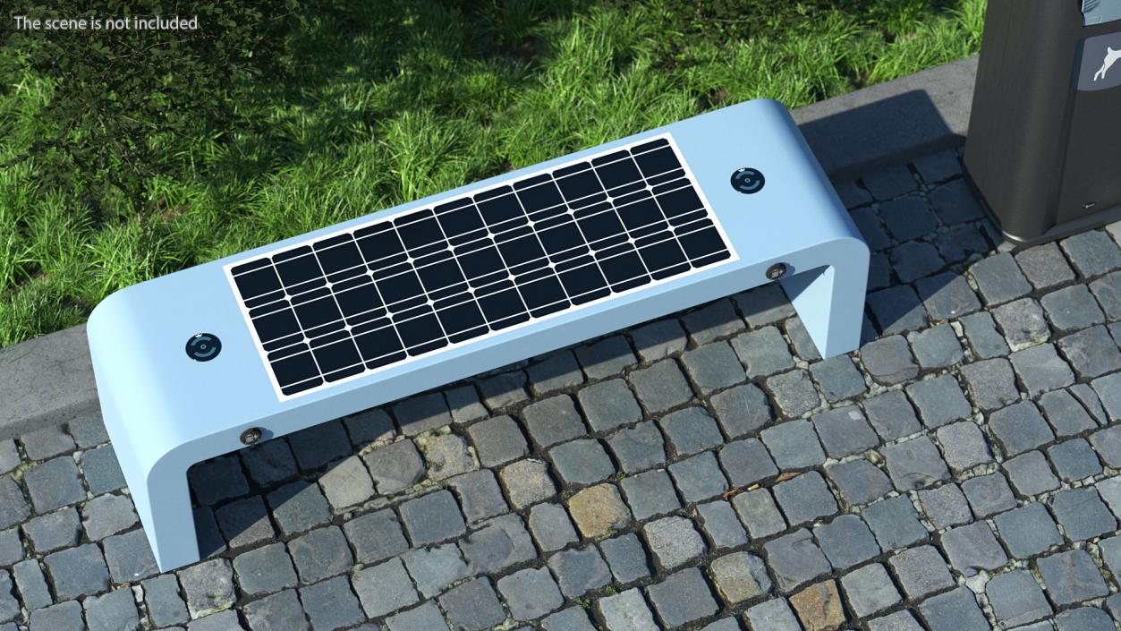 3D Street Solar Bench Blue model